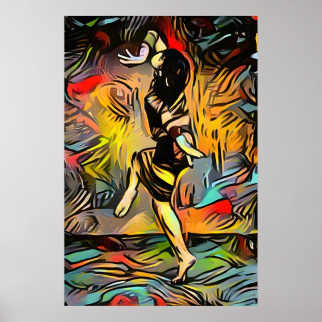 Colourful Abstract Woman Dancing Poster (Front)