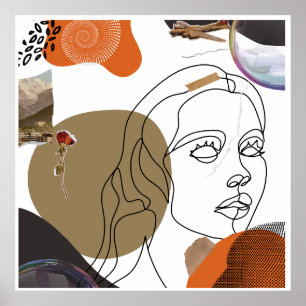 Colourful Abstract Woman Face Wall Art