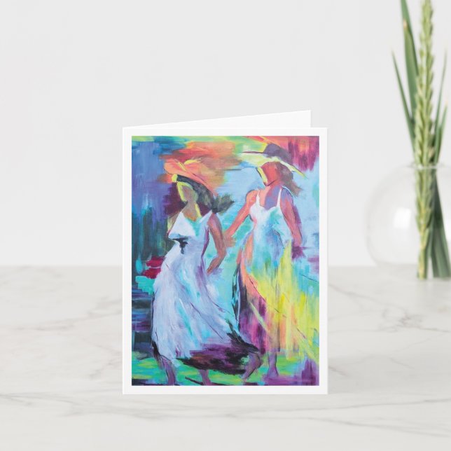 Colourful Abstract Women  Thank You Card (Front)