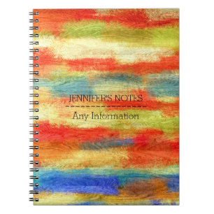 Colourful Abstract Wood Grain Texture Notebook
