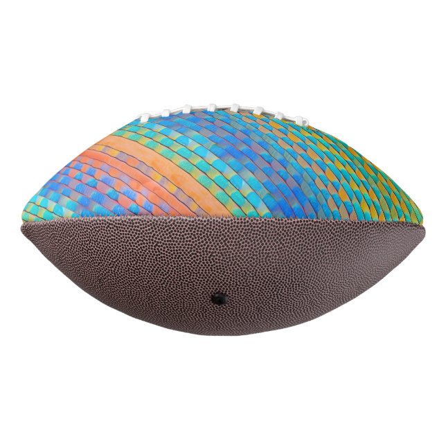 Colourful Abstract Woven Digital Pattern American Football (Rotated 270)