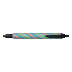 Colourful Abstract Woven Digital Pattern Black Ink Pen
