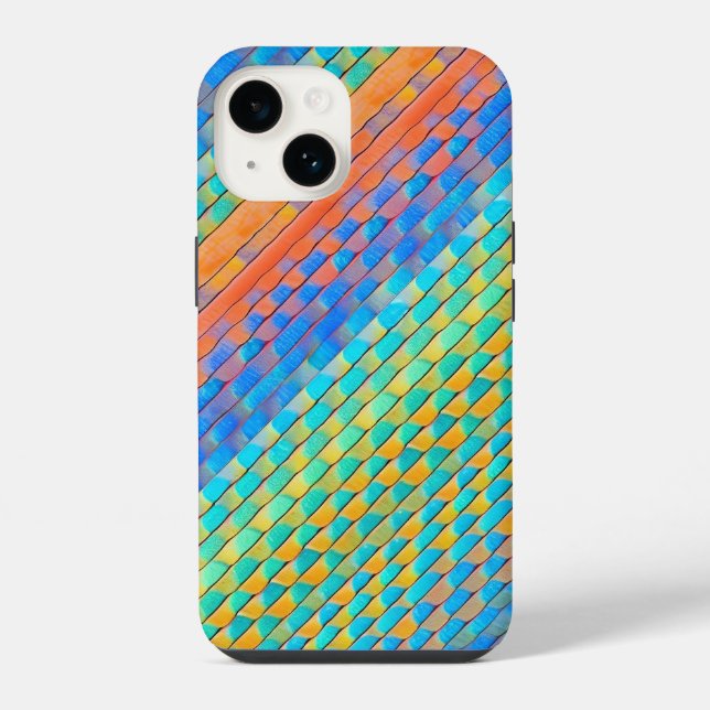 Colourful Abstract Woven Digital Pattern iPhone Case (Back)