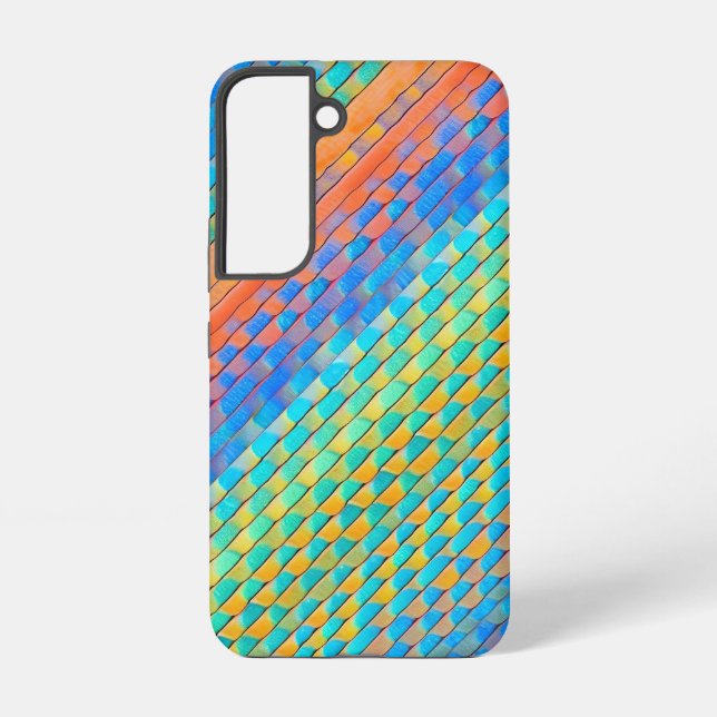 Colourful Abstract Woven Digital Pattern Samsung Galaxy S22 Case (Back)