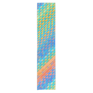 Colourful Abstract Woven Digital Pattern Short Table Runner