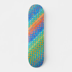 Colourful Abstract Woven Digital Pattern Skateboard