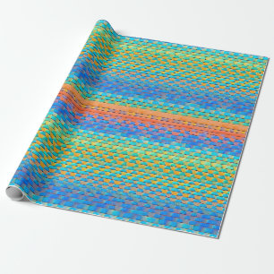 Colourful Abstract Woven Digital Pattern Wrapping Paper