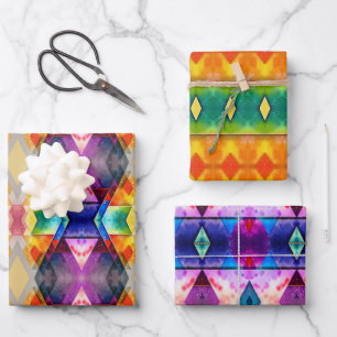 Colourful abstract wrapping paper. Geometric Paper Sheet