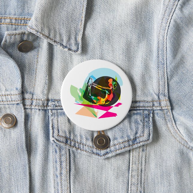 Colourful Abstract Yoga Pose Fitness and Wellness 7.5 Cm Round Badge (Creator Uploaded)