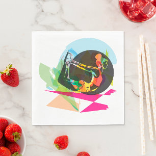 Colourful Abstract Yoga Pose Fitness and Wellness Napkin