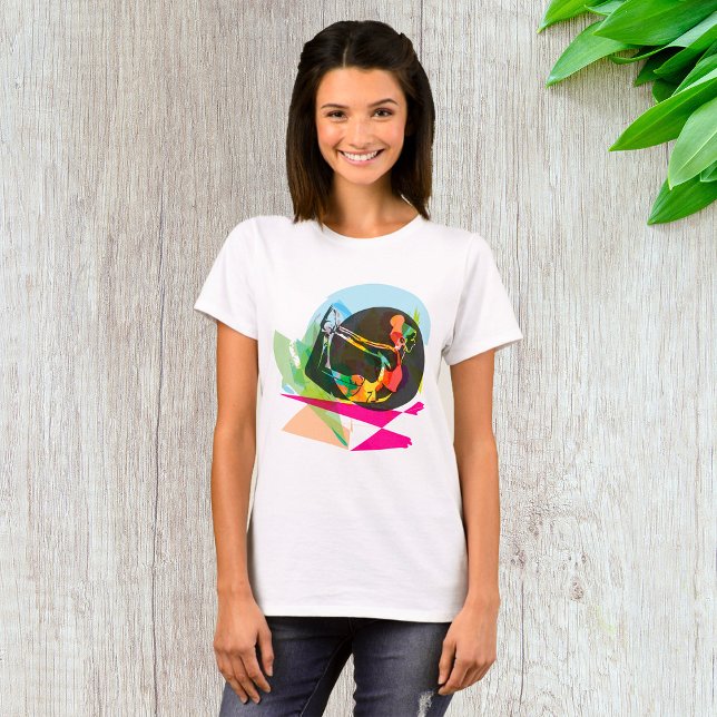 Colourful Abstract Yoga Pose Fitness and Wellness T-Shirt (Creator Uploaded)