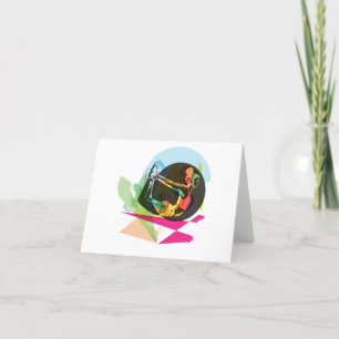Colourful Abstract Yoga Pose Fitness and Wellness Thank You Card