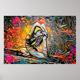 Colourful Abstract Yoga Pose Poster