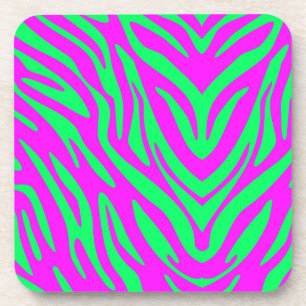 Colourful Abstract Zebra Coaster