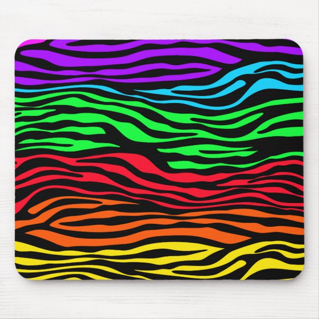 Colourful Abstract Zebra Mouse Mat (Front)