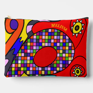 Colourful abstracted accessory pouch