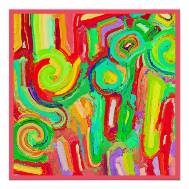 Colourful Abstraction Pattern Poster (Front)