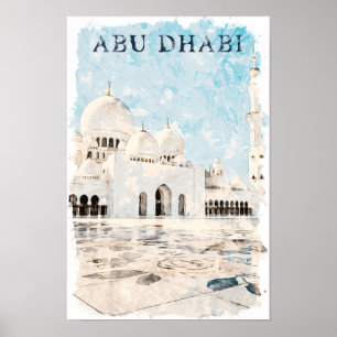 Colourful Abu Dhabi UAE Monument Poster