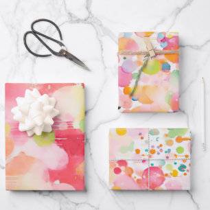 colourful acryl painting style wrapping paper sheet