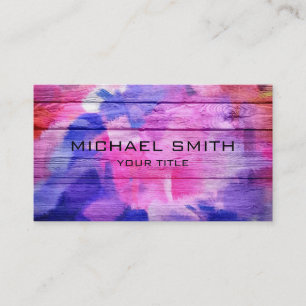 Colourful Acrylic Painting on Wood #3 Business Card