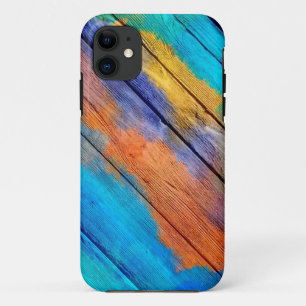 Colourful Acrylic Painting on Wood #3 iPhone 11 Case