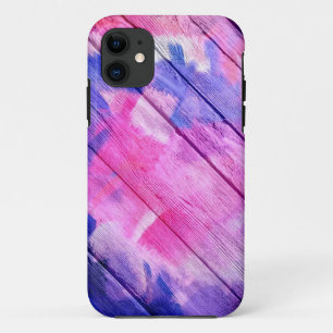 Colourful Acrylic Painting on Wood #6 iPhone 11 Case