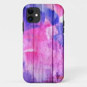 Colourful Acrylic Painting on Wood #7 iPhone 11 Case