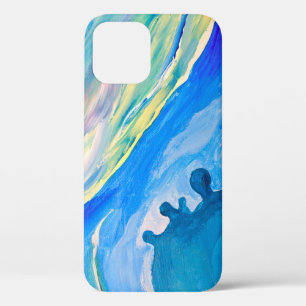 Colourful acrylic painting, textured background. iPhone 12 case