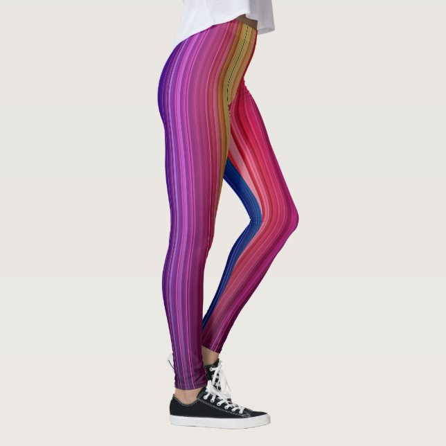 Colourful Acrylic Vertical Rainbow Pattern | Leggings (Right)