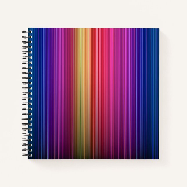 Colourful Acrylic Vertical Rainbow Pattern | Notebook (Front)