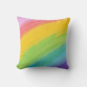 Colourful Acrylic Watercolor Rainbow Pattern   Cushion