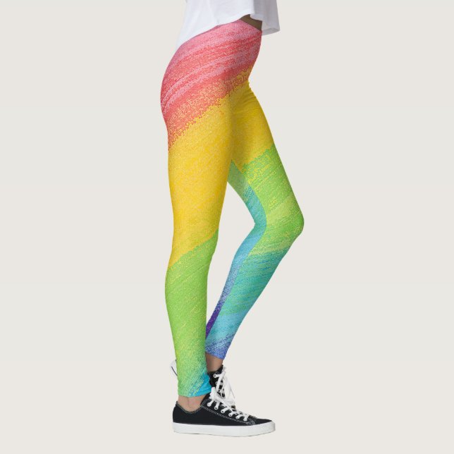 Colourful Acrylic Watercolor Rainbow Pattern | Leggings (Right)