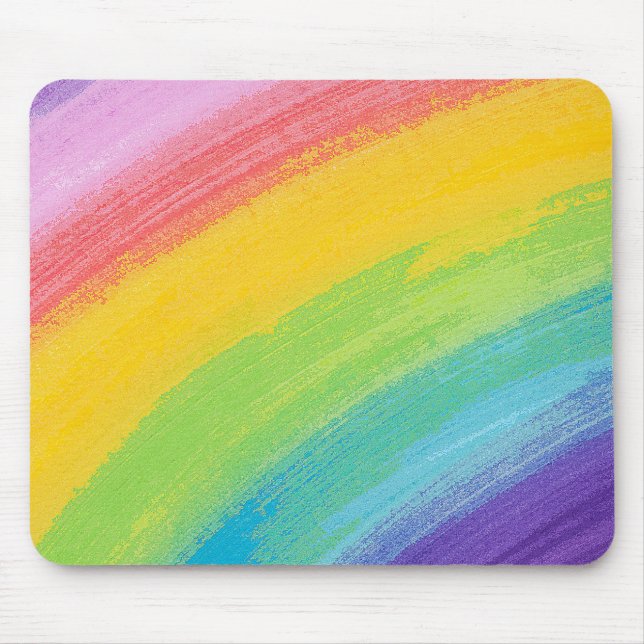 Colourful Acrylic Watercolor Rainbow Pattern | Mouse Mat (Front)