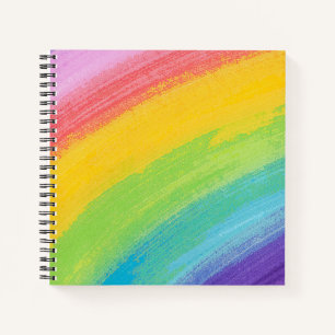 Colourful Acrylic Watercolor Rainbow Pattern   Notebook