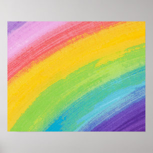 Colourful Acrylic Watercolor Rainbow Pattern   Poster