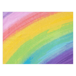 Colourful Acrylic Watercolor Rainbow Pattern Tablecloth