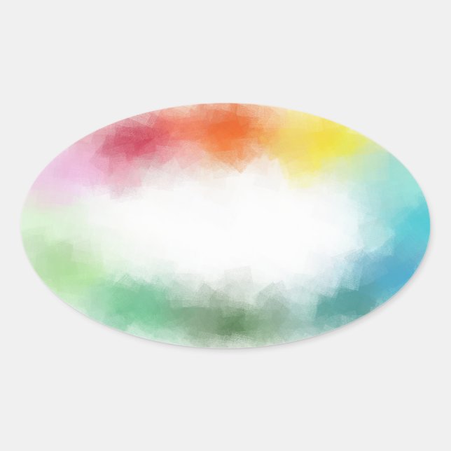 Colourful Add Your Text Abstract Blank Template Oval Sticker (Front)