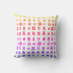 Colourful Adinkra African Symbols Cushion