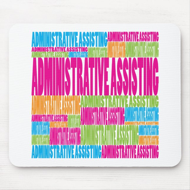 Colourful Administrative Assisting Mouse Mat (Front)