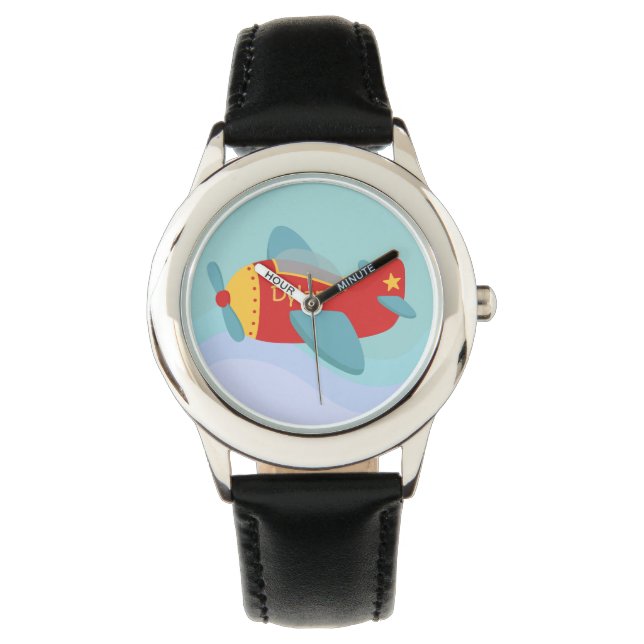 Colourful & Adorable Cartoon Aeroplane for kids Watch (Front)