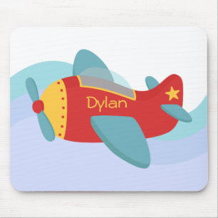 Colourful & Adorable Cartoon Aeroplane Mouse Mat