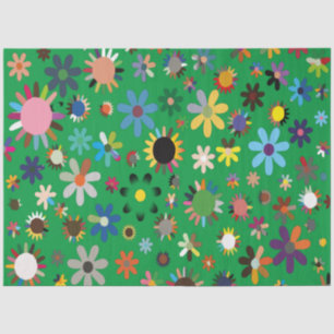 Colourful Adorable Floral Leaves Tissue Paper