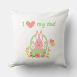 Colourful Adorable Rabbit in a Basket Cushion