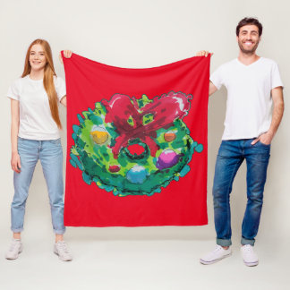 Colourful Advent Wreath Fleece Blanket