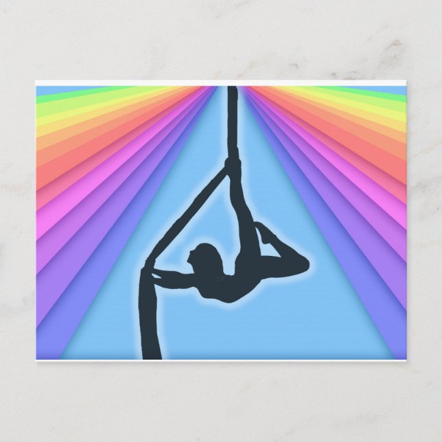 Colourful Aerial Silhouette Dancer Postcard (Front)