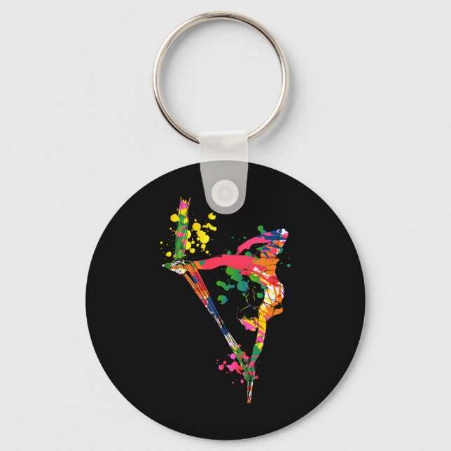 Colourful Aerial Silks  Key Ring (Front)