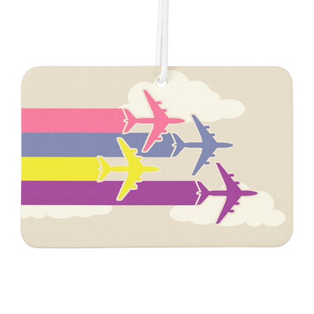 Colourful aeroplanes car air freshener (Back)