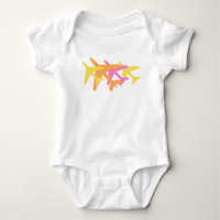 Colourful Aeroplanes pink yellow orange flying bab