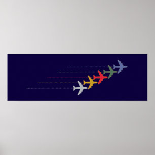 colourful aeroplanes poster