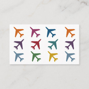Colourful Aeroplanes Travel Business Cards